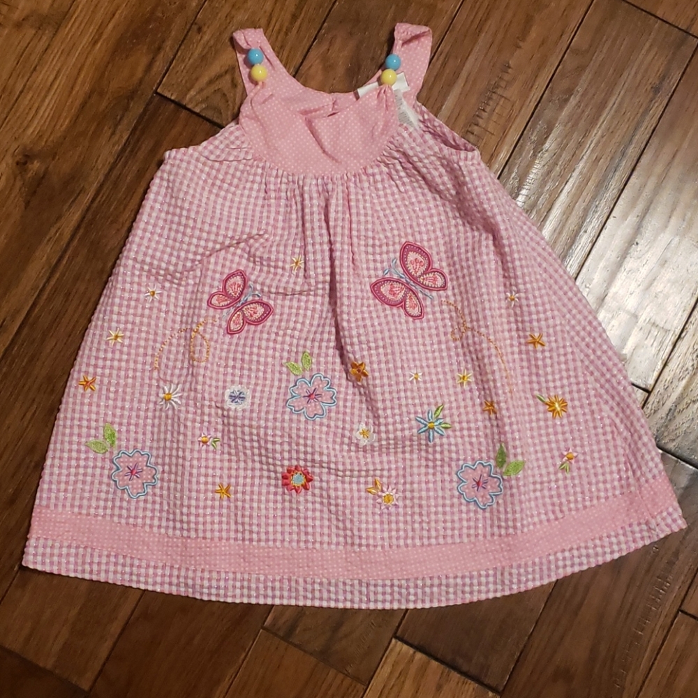 Pink Dress W/ Butterflies & Flowers